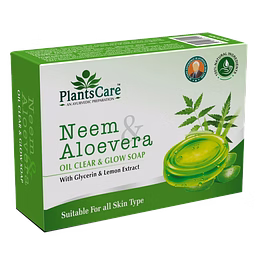 plants care neem & aloevera oil clear & glow soap 75g