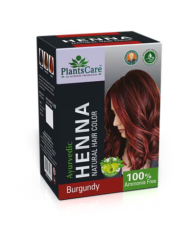 Plants Care Ayurvedic Henna Natural Hair Color Burgundy 240g-1