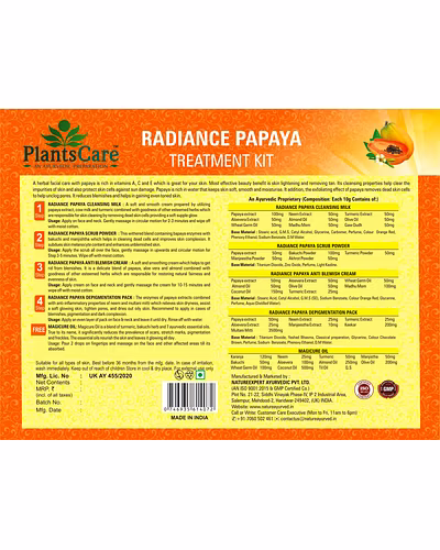 Plants Care Radiance Papaya Treatment Kit 410g+50ml-1