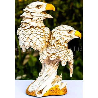 Handmade collectable Resin White Twin Eagle Figurine for Home Décor