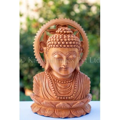 Lord Buddha Wooden Idol/Statue for Home and Office Decor and Vastu Remedies