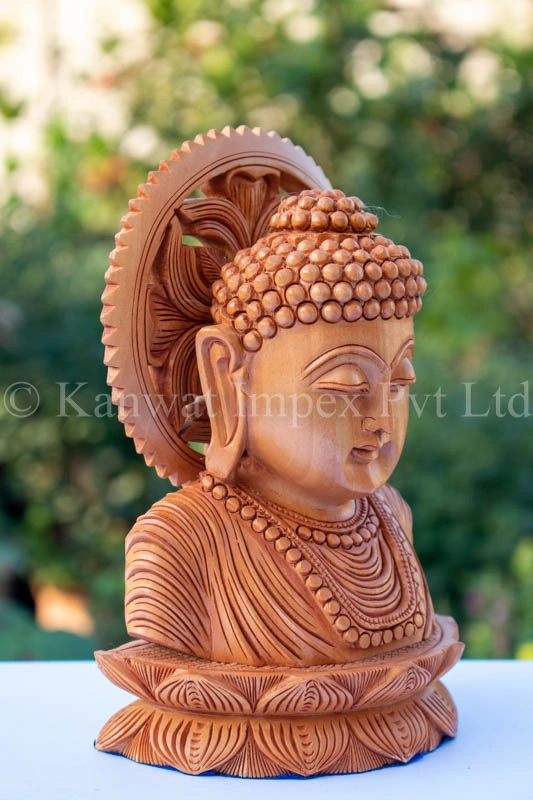 Lord Buddha Wooden Idol/Statue for Home and Office Decor and Vastu Remedies-1