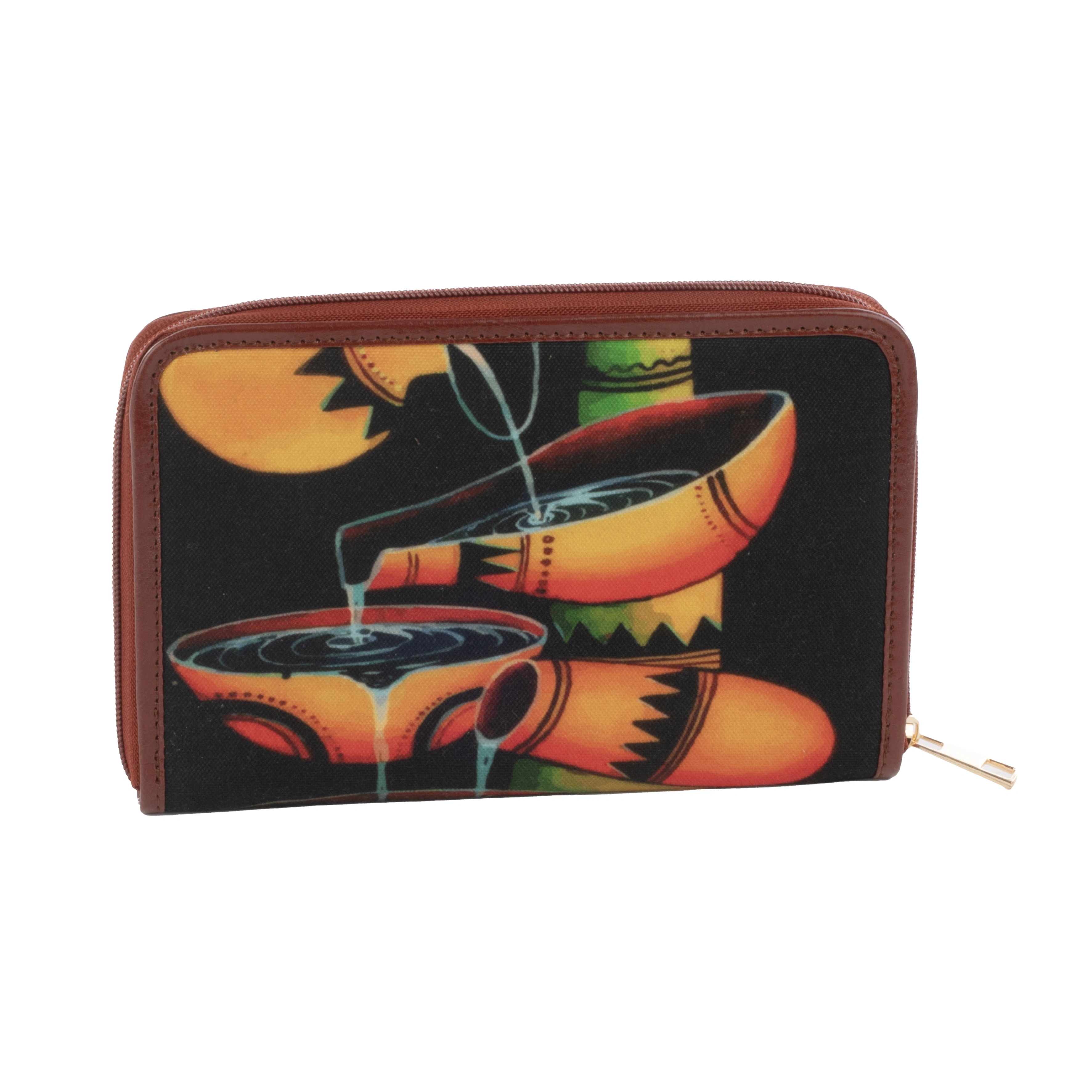 Chic Wallet with front pouch Traditonally Elegant Orange-1