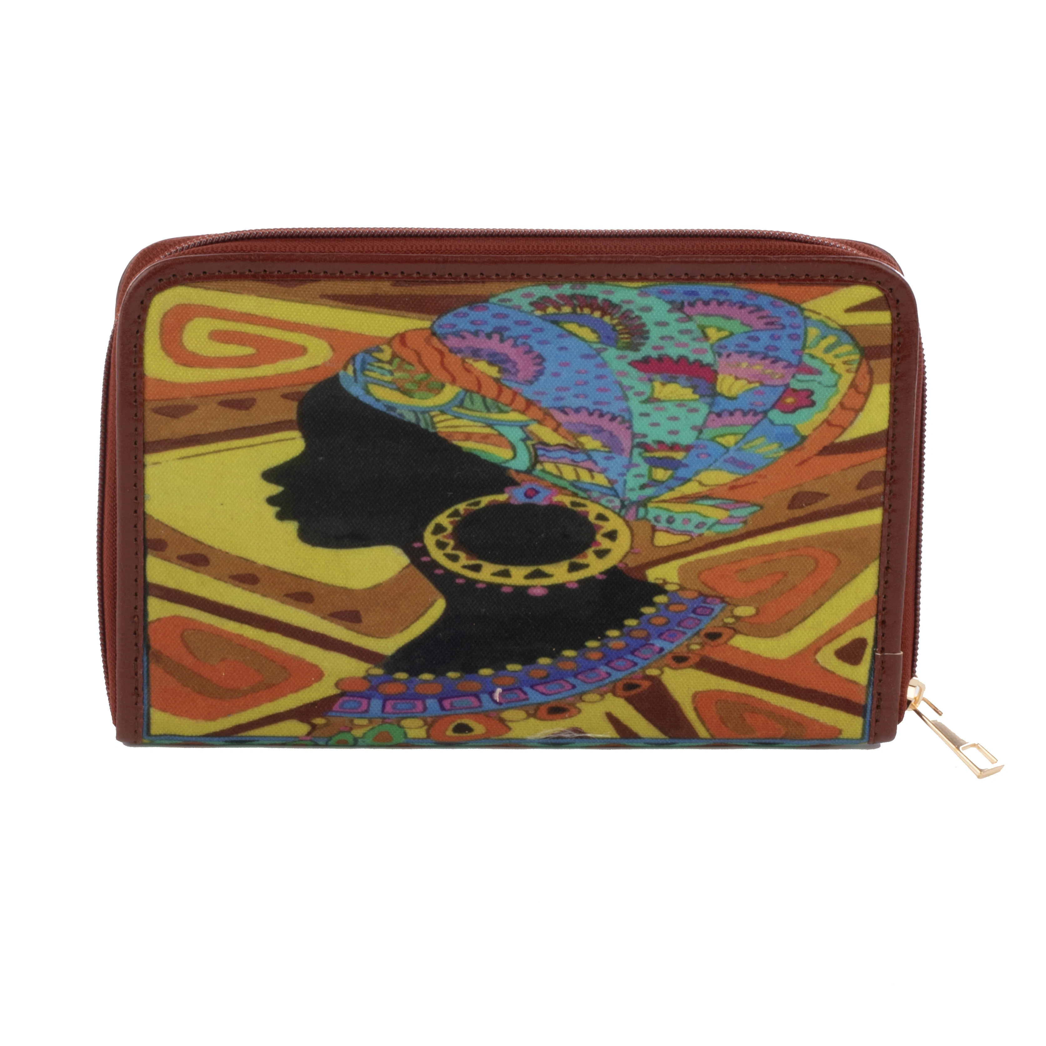 Chic Wallet no front pouch Blue and gold elegance-CWNFP03