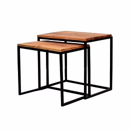 set of 2 rustic table