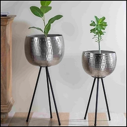 Anti Hammered Nickel Planter (set of 2)
