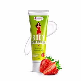 everteen body hair remover cream for women enriched with strawberry, vitamin e, almond oil and allantoin - 50g