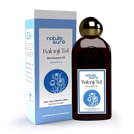 nature sure kalonji oil cold pressed black seed oil for skin, hair & massage, skin firming & anti aging - 150ml