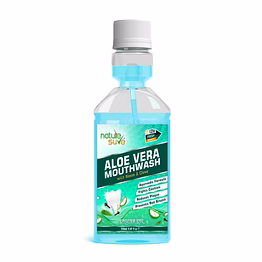 nature sure aloe vera mouthwash with neem and clove ayurvedic antimicrobial alcohol-free formula for oral health & fresh breath - 150ml