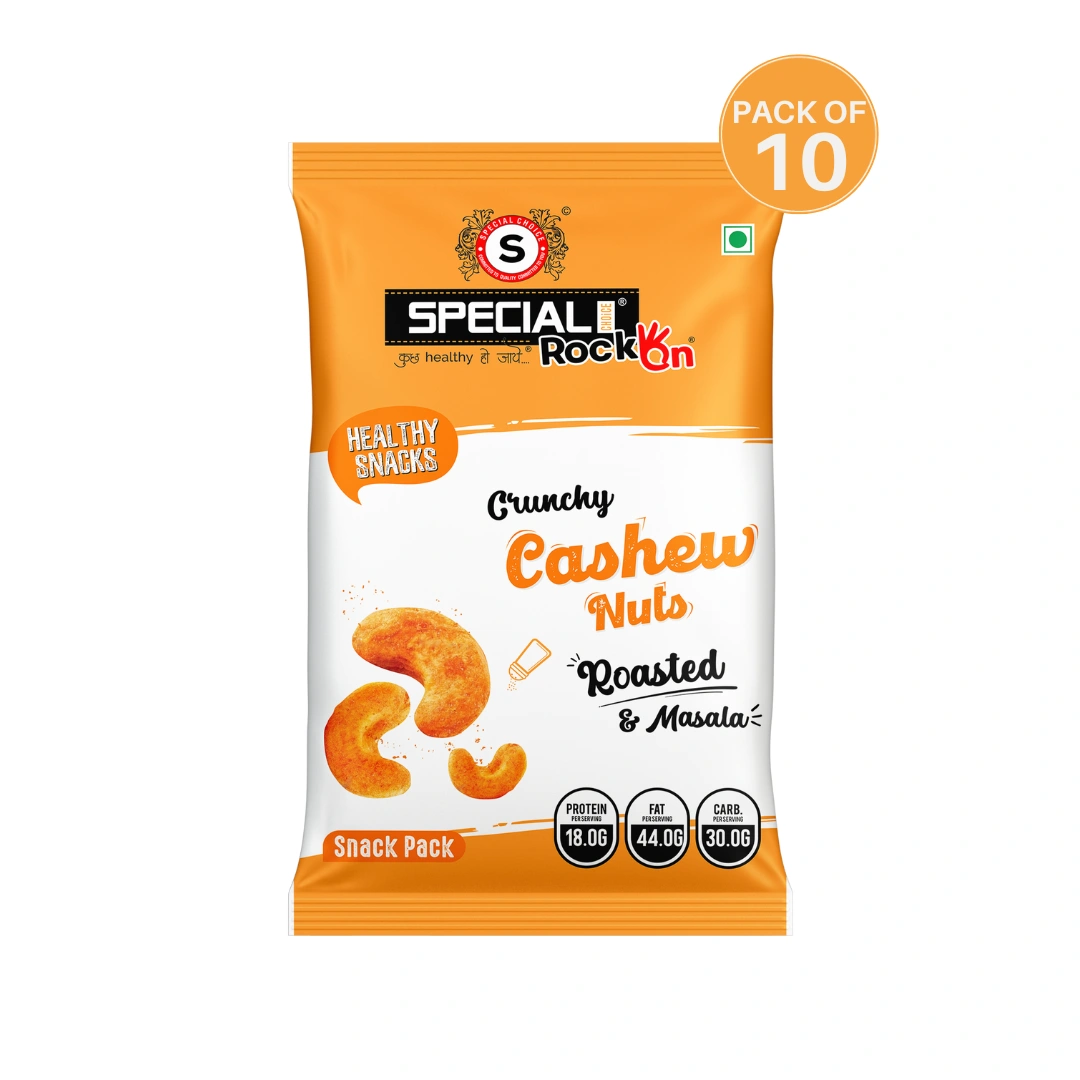 Special Choice (Rock On) Cashew Nuts Roasted, Lightly Masala (Pack of 10, 15g Each) - 150g-1007