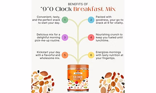 Special Choice 9 o'clock Breakfast Mix 250g Jar | Trail Mix | Nuts & Seeds Mix | Re-usable Jar | Healthy Snack | Dry Fruits & Nuts Code 1018