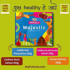 Special Choice Majestic Dry Fruits Gift Pack (Cashew Nuts Salted 250g, California Almonds Salted 250g, California Pistachio 250g & Indian Raisins 250g) Code 1023