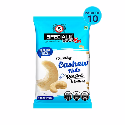 special choice (rock on) cashew nuts roasted, lightly salted (pack of 10, 15g each) - 150g code 1056