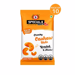 special choice (rock on) cashew nuts roasted, lightly masala (pack of 10, 15g each) - 150g code 1057