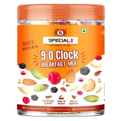 Special Choice 9 o'clock Breakfast Mix 250g Jar | Trail Mix | Nuts & Seeds Mix | Re-usable Jar | Healthy Snack | Dry Fruits & Nuts