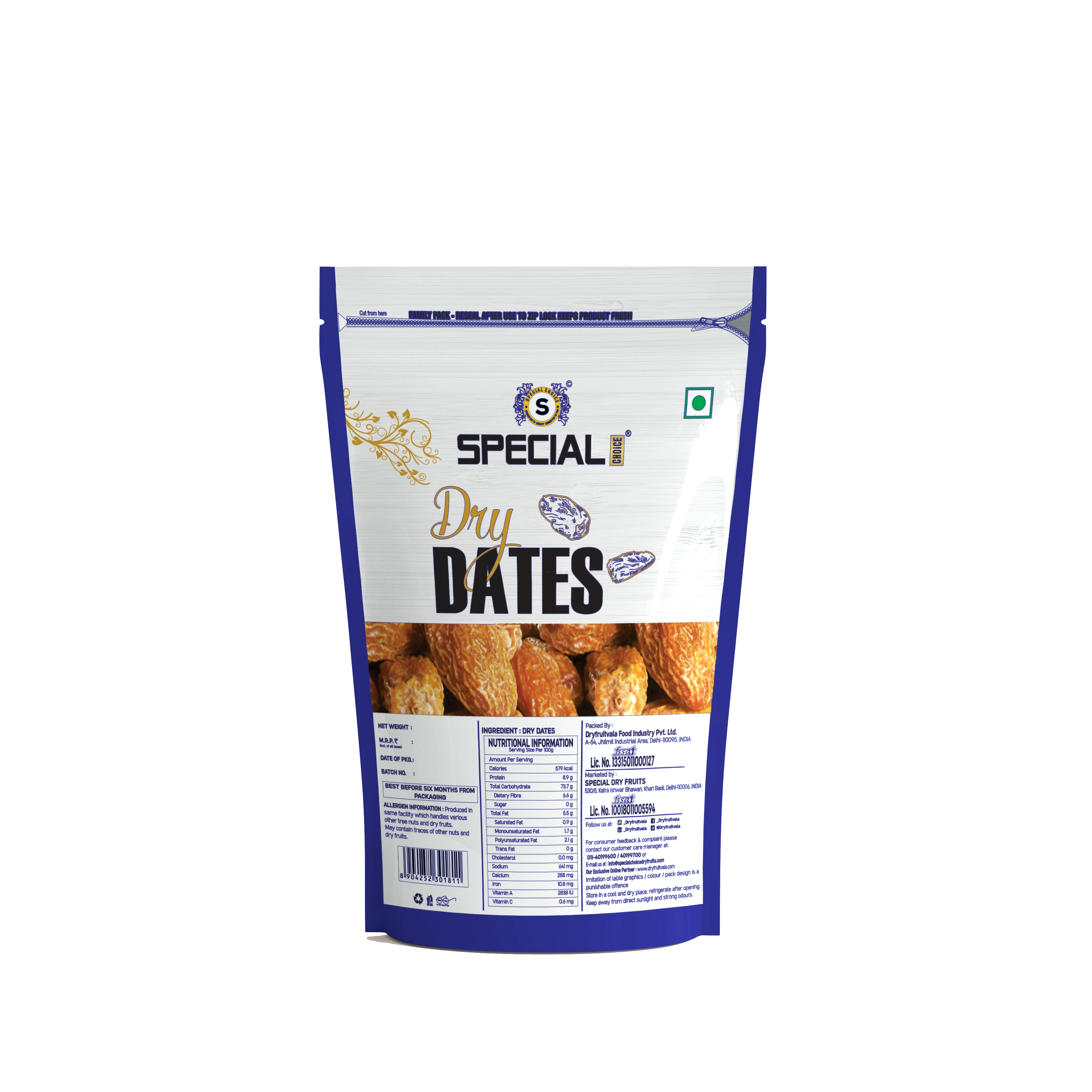 Special Choice Dry Dates (Chuhara) Tiger 1kg-1kg (Pack of 1)-1