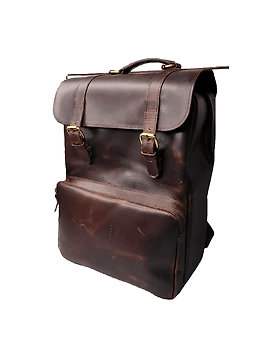 Genuine Leather Travel Rucksack Backpack for Men and Women