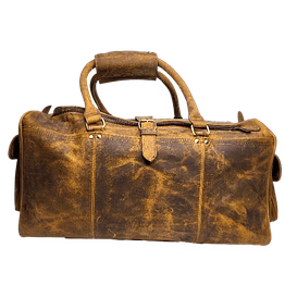 real leather duffel travel bag