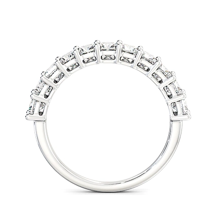 Half Eternity Princess Lab-Grown Diamond Ring 18K White Gold-3