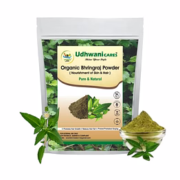 udhwani cares bhringraj powder for hair growth & anti aging effects| 100% natural & organic (100gm)