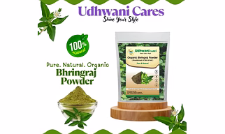 UDHWANI CARES Bhringraj Powder for Hair Growth & Anti Aging Effects| 100% Natural & Organic (100gm)