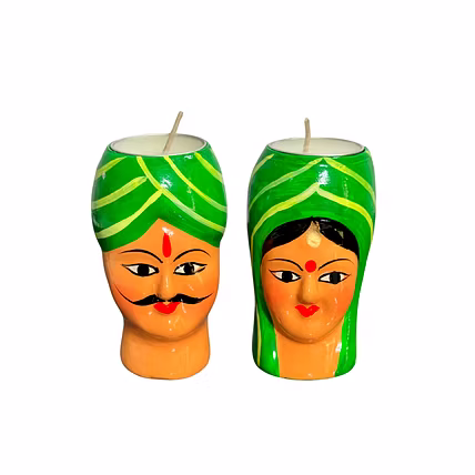 Handmade decorative Candles (Papier Mache handicraft)-12779627