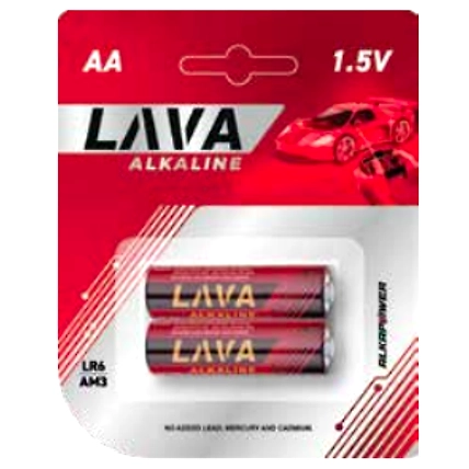 LAVA ALKALINE BATTERY CARD PACK LR6-BP4