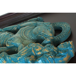 Handcrafted Wooden Wall Panel Featuring Varaha – Exquisite Traditional Art