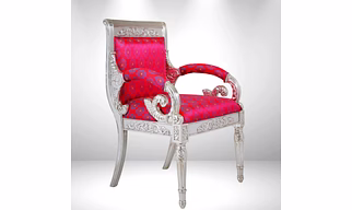 Handcrafted Wooden Chair with Silver Clad – Luxury Redefined