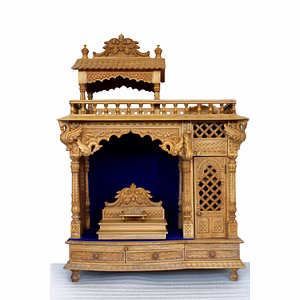 Customizable Handcrafted Wooden Temple | Personalized Pooja Mandir for Home
