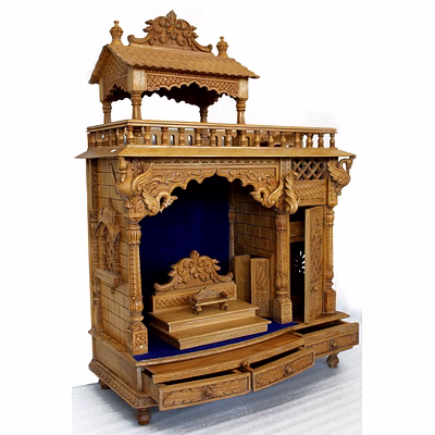 kalagya customizable handcrafted wooden temple | personalized pooja mandir for home
