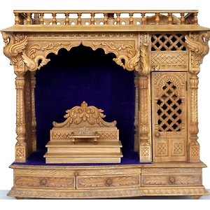 Customizable Handcrafted Wooden Temple | Personalized Pooja Mandir for Home