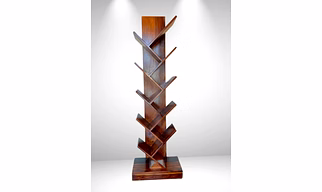 Unique Zigzag Bookshelves in Wood | Modern Wooden Display Shelf