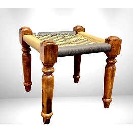 kalagya Hand-Woven Wooden Stools: Artisanal Comfort and Style