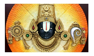Hand Painted Wooden Lord Venkateswara Tirupati Balaji Wall Panel | Traditional Hindu Home Décor
