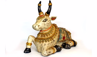 Handcrafted Vintage Style Nandi Statue – Traditional Indian Home Decor