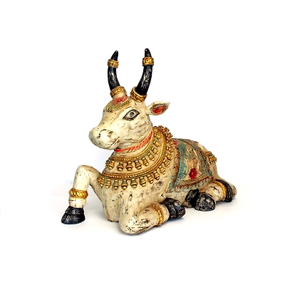kalagya Handcrafted Vintage Style Nandi Statue – Traditional Indian Home Decor