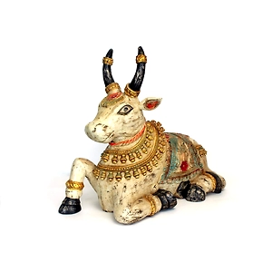 Handcrafted Vintage Style Nandi Statue – Traditional Indian Home Decor