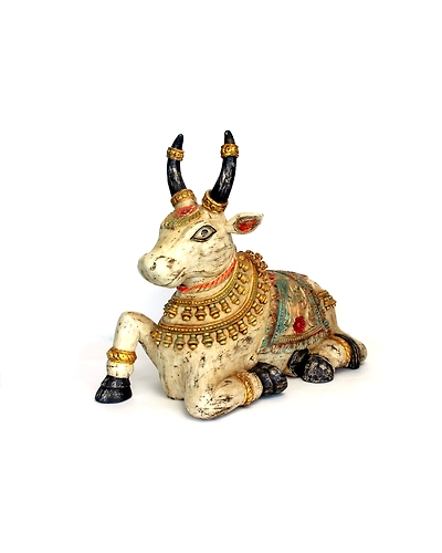 Handcrafted Vintage Style Nandi Statue – Traditional Indian Home Decor-WA011