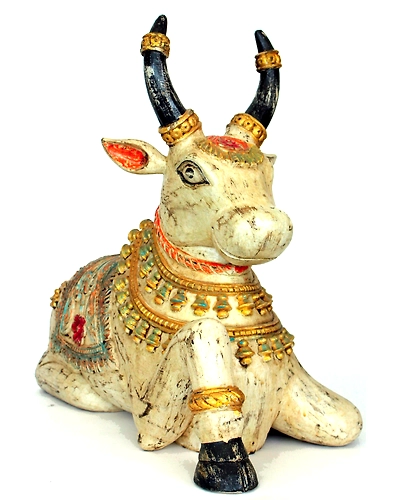 Handcrafted Vintage Style Nandi Statue – Traditional Indian Home Decor-3