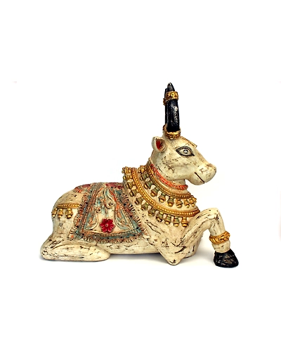 Handcrafted Vintage Style Nandi Statue – Traditional Indian Home Decor-1
