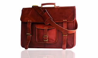 One Pocket Leather Laptop Messenger Bag