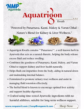 Aquatrigon kwath-A powerful Ayurvedic blend of Punarnava, Kasni, Makoy &amp; Varun Chhal for kidney detox, liver care, and fluid balance.-3-sm