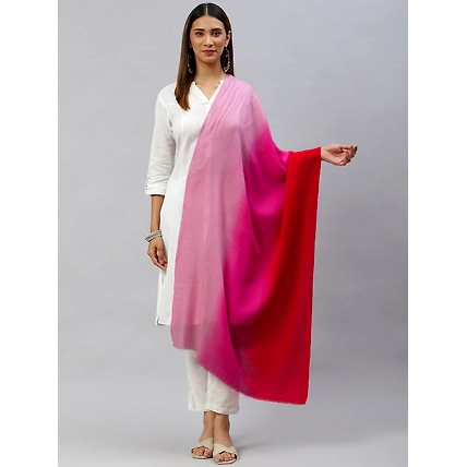 Pink shawl with ombre shades-MODSVOMBPIFW22
