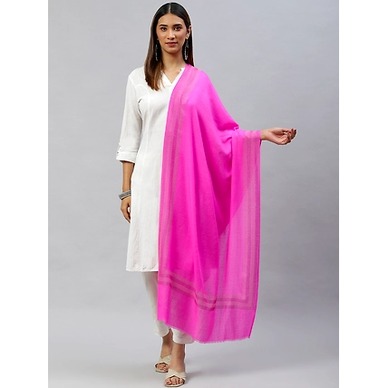 Pink shawl with swarovski crystals border pattern-MODSVCRYSPIFW22