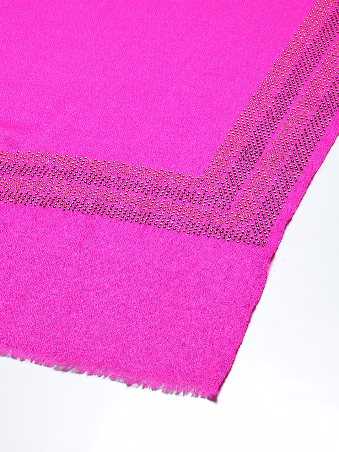 Pink shawl with swarovski crystals border pattern image 1