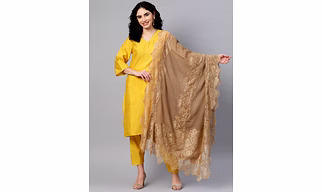 Golden Shawl with lace, winter shawls for women