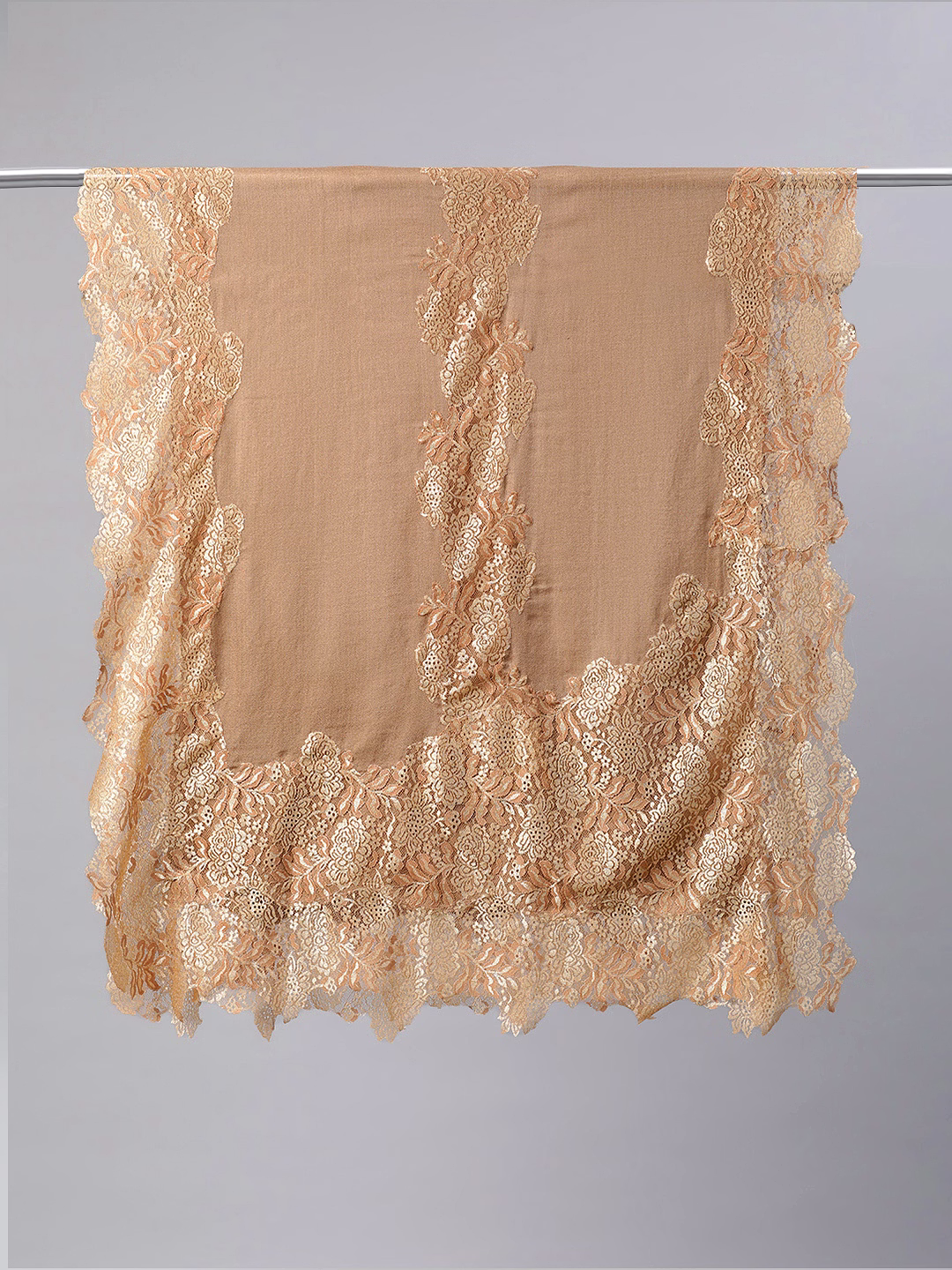 Golden Shawl with lace, winter shawls for women image 2