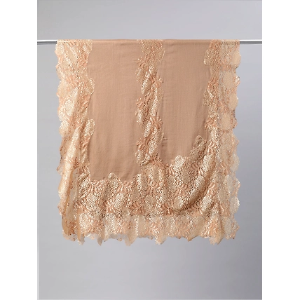 Golden Shawl with lace, winter shawls for women-2