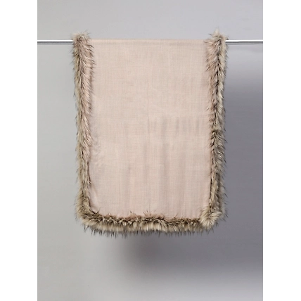 Wool shawl with fur, fur shawl online-2